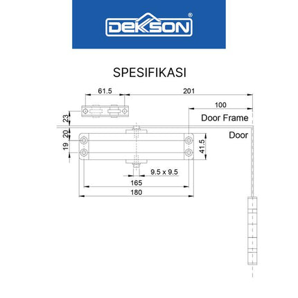 DEKKSON Door Closer Penutup Pintu Otomatis DCL 300 Non Hold Open