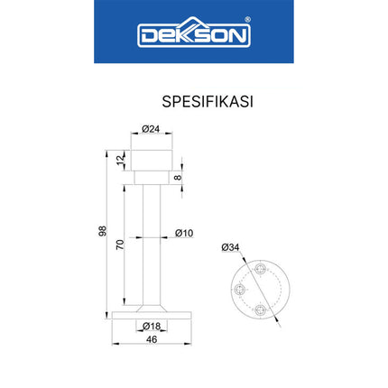 Door Stopper Dekkson 002 SSS Penahan Pengganjal Pintu