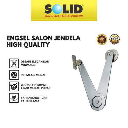 Engsel Salon SOLID ES SLD 633 - 9" INCH Engsel Jendela Chrome