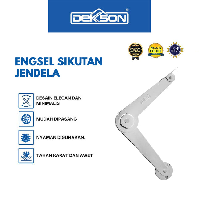 DEKKSON Furniture Hinge Engsel Salon Hinge ES SL SUS 304 ES 9" SSS Engsel Sikutan Jendela Lemari