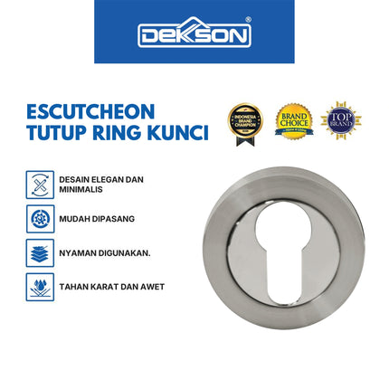 Escutcheon Dekson Dekkson ESC DKS SN+CP Tutup Ring Kunci Bulat