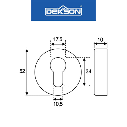 Escutcheon Dekson Dekkson ESCN D01 SSS Tutup Ring Kunci Bulat