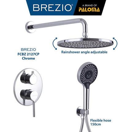 BREZIO Shower Tanam Set Concealed Keran Mandi Kran Air Panas Dingin Dinding Wall Faucet Shower Mixer Hot Cold Kamar Mandi Bathroom Chrome Krom Silver Gunmetal Grey Abu Matte Black Hitam Brushed Gold Emas FCBZ 2127 2127CP 2127GM 2127MB 2127BG