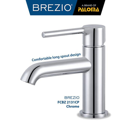 BREZIO Keran Wastafel Cuci Tangan Kran Air Panas Dingin Faucet Basin Mixer Hot Cold Lavatory Kamar Mandi Bathroom Chrome Krom Silver Gunmetal Grey Abu Matte Black Hitam Brushed Gold Emas FCBZ 2131 2131CP 2131GM 2131MB 2131BG