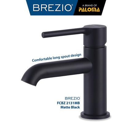 BREZIO Keran Wastafel Cuci Tangan Kran Air Panas Dingin Faucet Basin Mixer Hot Cold Lavatory Kamar Mandi Bathroom Chrome Krom Silver Gunmetal Grey Abu Matte Black Hitam Brushed Gold Emas FCBZ 2131 2131CP 2131GM 2131MB 2131BG