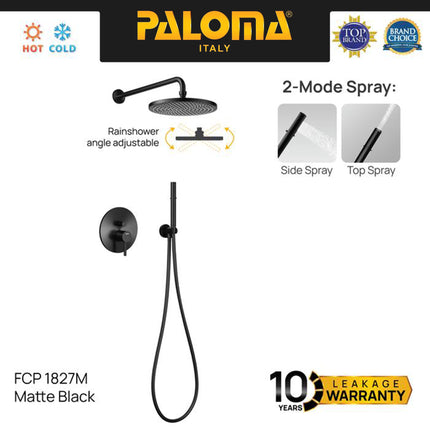 PALOMA Shower Tanam Set Concealed Keran Mandi Kran Air Panas Dingin Dinding Wall Faucet Shower Mixer Hot Cold Kamar Mandi Bathroom Chrome Silver Grey Abu Black Hitam Gunmetal Gun Metal Gold Emas FCP 1827 1827M 1827T 1827S 1827E