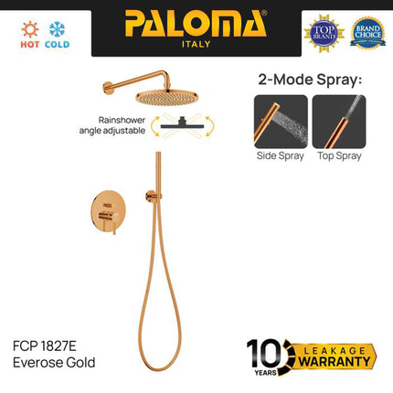 PALOMA Shower Tanam Set Concealed Keran Mandi Kran Air Panas Dingin Dinding Wall Faucet Shower Mixer Hot Cold Kamar Mandi Bathroom Chrome Silver Grey Abu Black Hitam Gunmetal Gun Metal Gold Emas FCP 1827 1827M 1827T 1827S 1827E