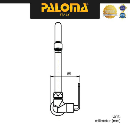 PALOMA FCP 6263 Kran Sink Leher Angsa Keran Dapur Kran Cuci Tangan Kran Air Sink Tembok Dinding Wall Brass Kuningan Chrome KromKran Sink Leher Angsa Keran Dapur Kran Cuci Tangan Kran Air Sink Tembok Dinding Wall Brass Kuningan Chrome Krom