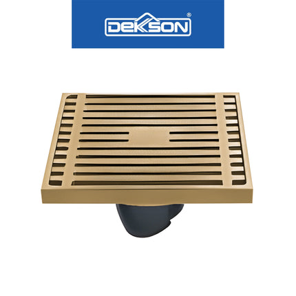 Floor Drain Dekkson FD 9907 BR CP SN GUN GREY MB PB Saringan Drainase Lantai Floor Drain 4 Inch Brass Black Gold Grey Silver