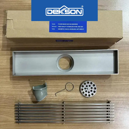 Floor Drain Dekkson FD 7030 7060 Saringan Air Kamar Mandi Toilet Garis Kotak Panjang 300mm 600mm Stainless Saringan Selokan WC