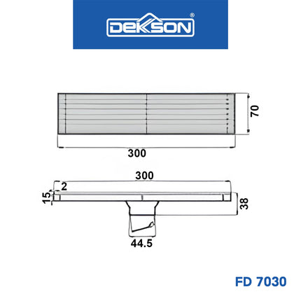 Floor Drain Dekkson FD 7030 7060 Saringan Air Kamar Mandi Toilet Garis Kotak Panjang 300mm 600mm Stainless Saringan Selokan WC