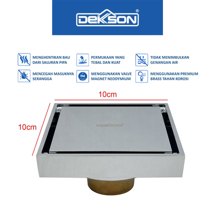 Floor Drain Dekkson FD 7710 BR Saringan Got Air Selokan Brass FD7710 Saringan Air Selokan Premium Brass