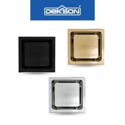 Floor Drain Dekkson FD 8070 Brass Saringan Drainase Lantai Square Floor Drain 4 Inch Brass FD8070 Saringan Air Lantai Kotak Black Gold Silver 10 Cm