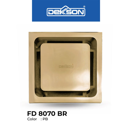 Floor Drain Dekkson FD 8070 Brass Saringan Drainase Lantai Square Floor Drain 4 Inch Brass FD8070 Saringan Air Lantai Kotak Black Gold Silver 10 Cm