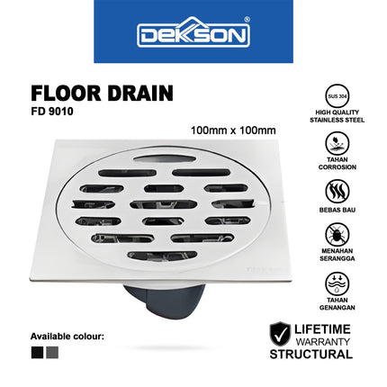 Floor Drain Dekkson FD 9010 Lubang Saringan Air Lantai Kamar Mandi Stainless Steel