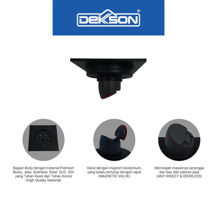 Floor Drain Dekkson FD 9010 Lubang Saringan Air Lantai Kamar Mandi Stainless Steel