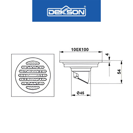 Floor Drain SUS 304 Dekkson FD 9102 Saringan Stainless Drainase Lantai Pembuangan Air Warna Stainless Gunmetal Hitam SS 10 Cm