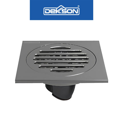 Floor Drain SUS 304 Dekkson FD 9102 Saringan Stainless Drainase Lantai Pembuangan Air Warna Stainless Gunmetal Hitam SS 10 Cm