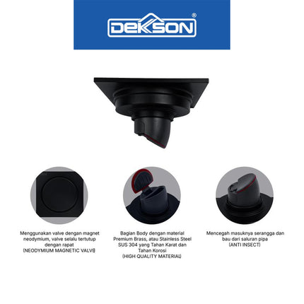 Floor Drain Dekkson FD 9808 BR Saringan Drainase Lantai Round Floor Drain 4 Inch Brass FD9808 Saringan Air Lantai Black Gold Grey Silver 10 Cm