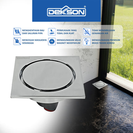 Floor Drain Dekkson FD 9808 BR Saringan Drainase Lantai Round Floor Drain 4 Inch Brass FD9808 Saringan Air Lantai Black Gold Grey Silver 10 Cm