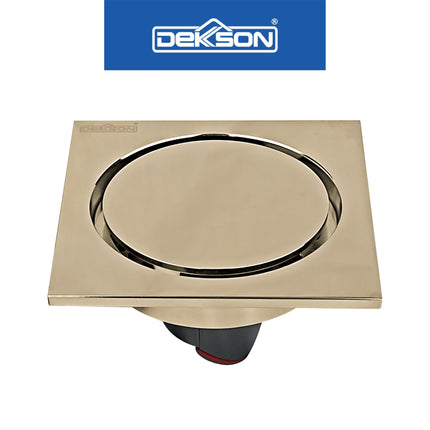 Floor Drain Dekkson FD 9808 BR Saringan Drainase Lantai Round Floor Drain 4 Inch Brass FD9808 Saringan Air Lantai Black Gold Grey Silver 10 Cm