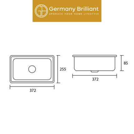 Kitchen Sink Germany Brilliant GBJ01A-GM Bak Cuci Piring Aksesoris Tatakan Cuci Buah Sayur