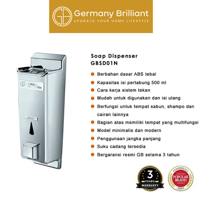 Soap Dispenser Germany Brilliant GBSD01N Tempat Sabun Cair