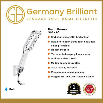 Hand Shower Germany Brilliant GBSN1C GBSN1W GBSN1B Putih Hitam Chrome