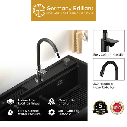 Kran Sink Germany Brilliant GBT1J Series Keran Cuci Piring Air Dingin
