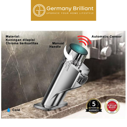 Keran Wastafel Germany Brilliant Kran Washtafel Sensor Otomatis Air Dingin ( Battery ) GBVCS08C-C