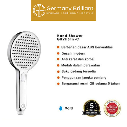 Hand Shower Germany Brilliant GBVHS15-C Kamar Mandi Air Dingin