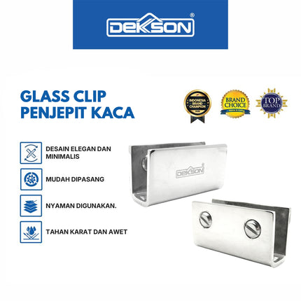 Glass Clip Dekson Dekkson GC U820 PSS Stainless Steel Penjepit Kaca Mati Tanpa Lubang