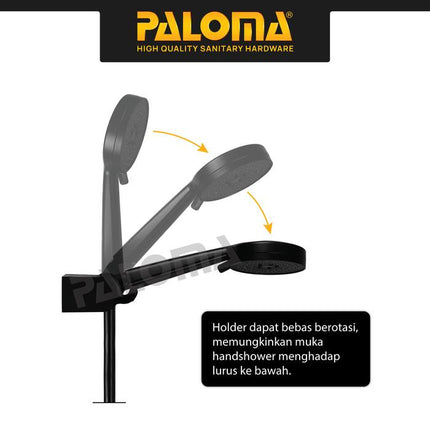 PALOMA HHP 1303 Holder Shower Gantungan Handshower Hanger Bracket Breket Dudukan Hand Shower Adjustable Diatur Putar ABS Chrome Gunmetal Gun Metal Grey Gold Silver Hitam Abu Emas HHP 1303CP HHP 1303GM HHP 1303MB HHP 1303SG