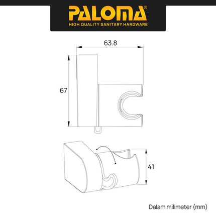 PALOMA HHP 1303 Holder Shower Gantungan Handshower Hanger Bracket Breket Dudukan Hand Shower Adjustable Diatur Putar ABS Chrome Gunmetal Gun Metal Grey Gold Silver Hitam Abu Emas HHP 1303CP HHP 1303GM HHP 1303MB HHP 1303SG