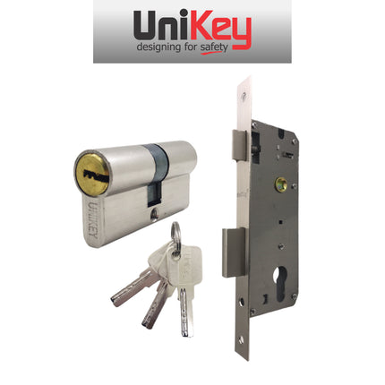 Handle Pintu Set UNIKEY HPS UK 867 ECO SN/CP Gagang Pintu Kunci Pintu Body Kunci Cylinder