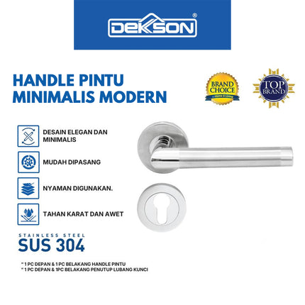 Handle Pintu Dekkson LHTR 0019 SSS Lever Handle Tube Roses Gagang Pintu