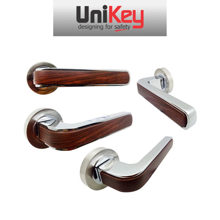 Handle Roses Set UNIKEY 259.17 CP/WOOD Handle Roses Body Cylinder Handle Pintu