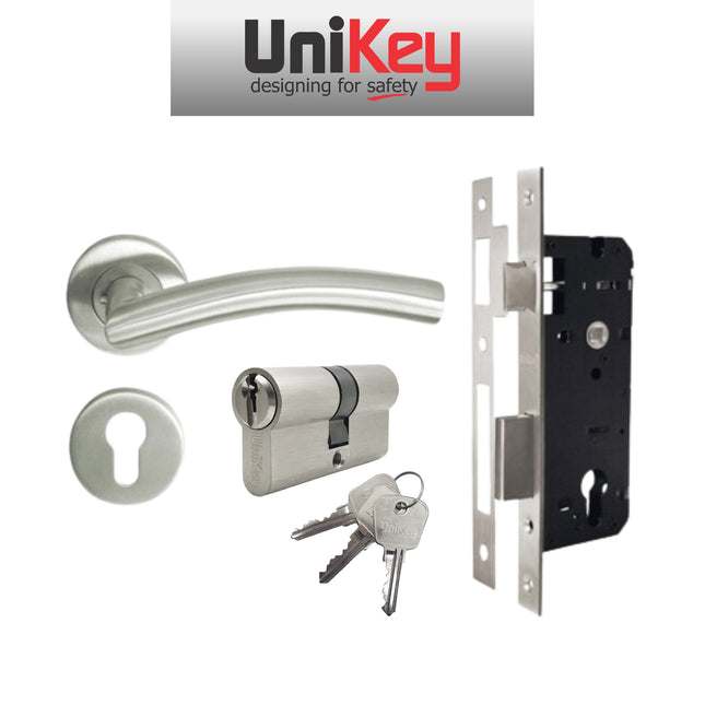 Handle Pintu Set Lengkap Unikey HRE 219.52 SS+SW 001-40MM SS+DC 021-60MM