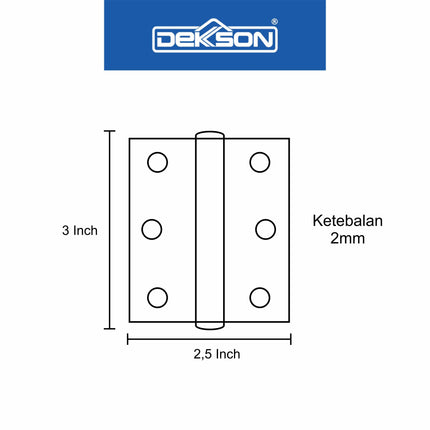 Engsel Dekson Dekkson DELUXE 3X2,5X2MM 2B SSS Engsel Pintu Jendela