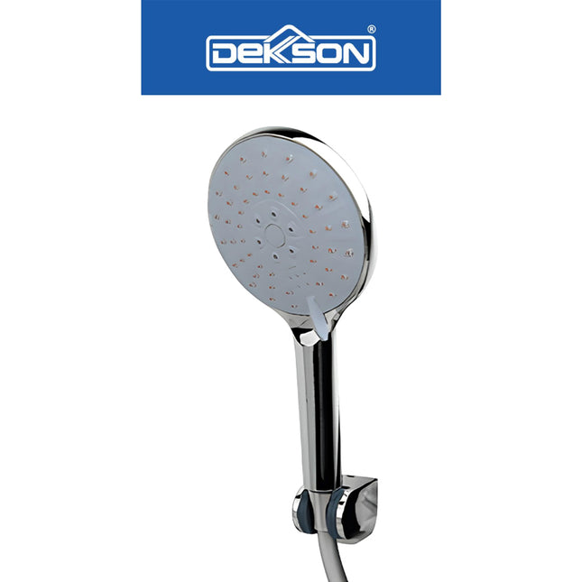 Hand Shower Set Dekkson HSS 3555SC Handshower Bulat Mandi Head Kepala Sower Air Gun Metal Matt Black Chrome Polish
