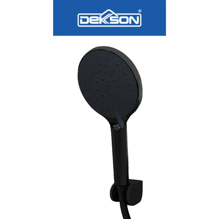 Hand Shower Set Dekkson HSS 3555SC Handshower Bulat Mandi Head Kepala Sower Air Gun Metal Matt Black Chrome Polish