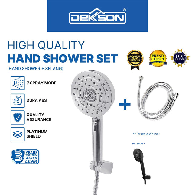 Hand Shower Set Dekkson HSS 6817 Shower Mandi Kepala Shower Tangan Hand Sower Komplit Dengan Selang
