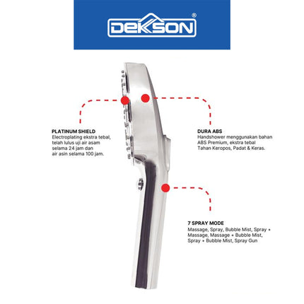 Hand Shower Set Dekkson HSS 6817 Shower Mandi Kepala Shower Tangan Hand Sower Komplit Dengan Selang