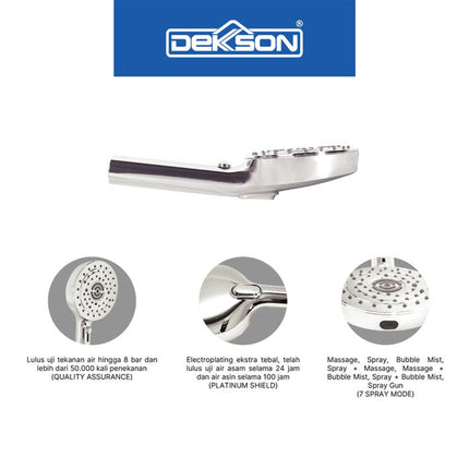 Hand Shower Set Dekkson HSS 6817 Shower Mandi Kepala Shower Tangan Hand Sower Komplit Dengan Selang