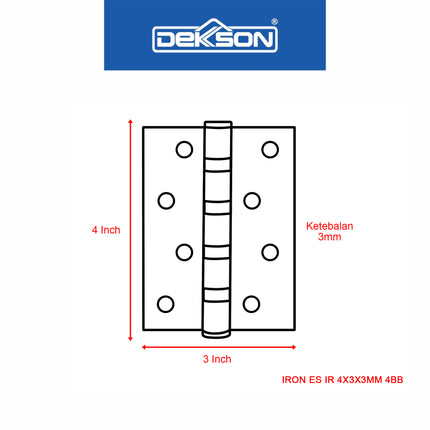 Engsel Dekson Dekkson Iron 5X3X3MM 4BB SN Engsel Pintu Engsel Jendela