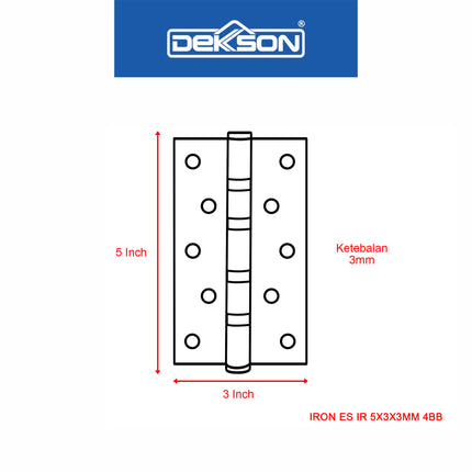 Engsel Dekson Dekkson Iron 5X3X3MM 4BB SN Engsel Pintu Engsel Jendela