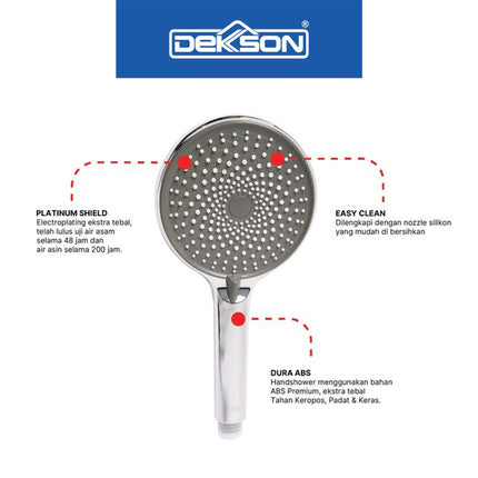 Hand Shower Dekkson HS 1351 CP GM MB Hand Shower Mandi Handshower Bulat Head Kepala Sower Air