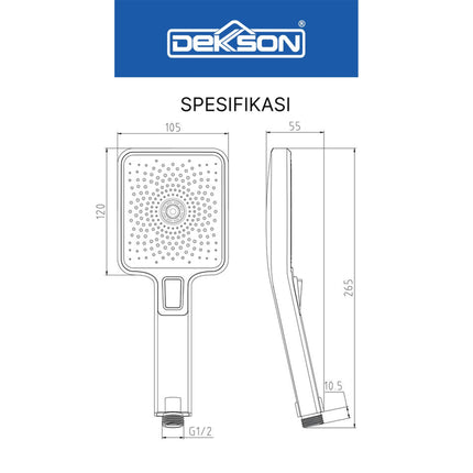 Hand Shower DKS HS 2209 Hand Tangan Shower Mandi Kotak Head Kepala Sower Air