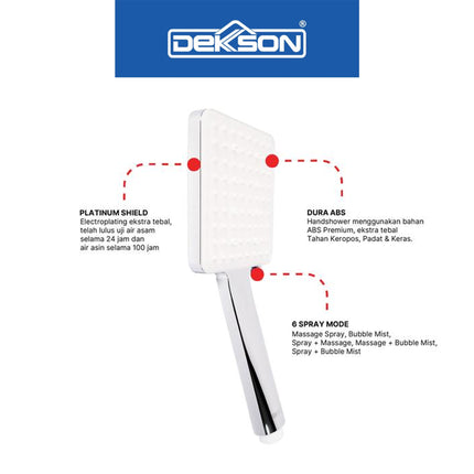 Hand Shower Dekkson HS 5646 Shower Mandi Kepala Chrome Polish