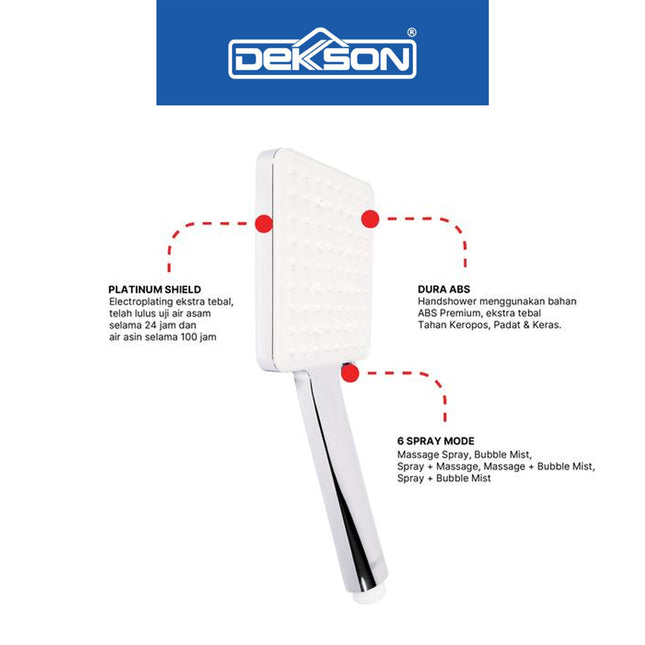 Hand Shower Dekkson HS 5646 Shower Mandi Kepala Chrome Polish